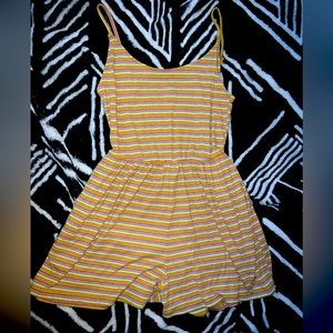 Wild Fable Striped Yellow Romper Size M